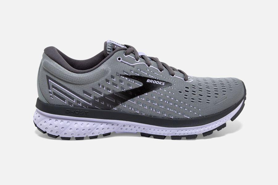 Brooks Women's Ghost 13 Road Running Shoes Grey/Blackened Pearl/Purple ( EOJPX4039 )